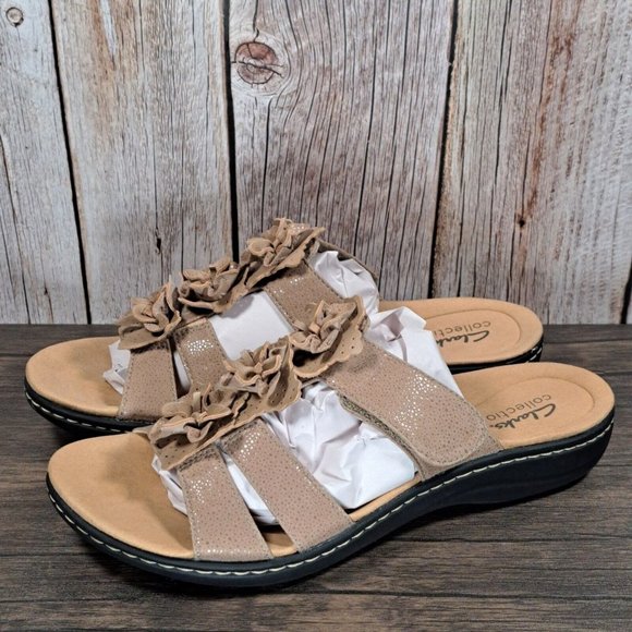 Clarks Shoes Clarks Laurieann Judi Leather Slide Sandals Wflower